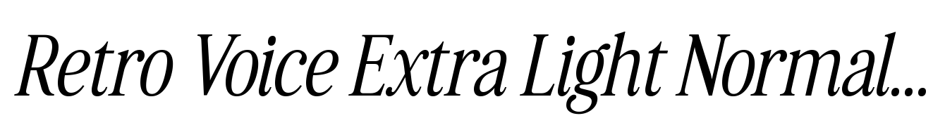 Retro Voice Extra Light Normal Two Italic